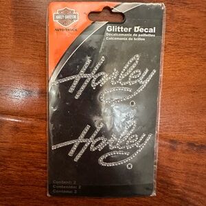 🦋2/$20 Harley-Davidson Silver Glitter Decal raised w rhinestones NWT